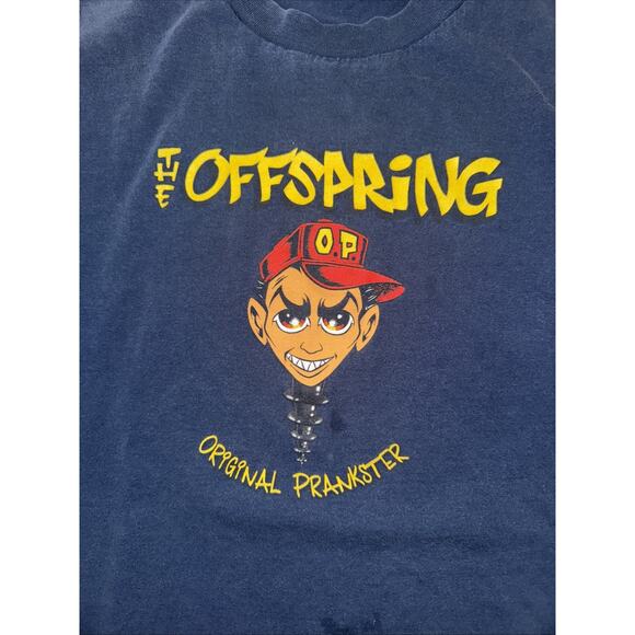 Vintage The Offspring Original Prankster Band T-Shirt Blue Large 21x27 Y2K 2000 - Picture 2 of 6